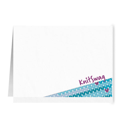 Teal Variegated Yarn Knitting Notecards
